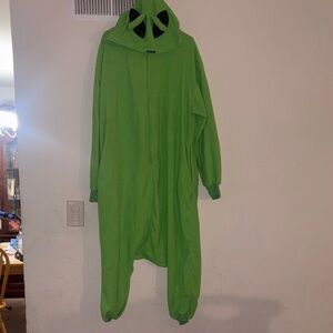 Green Alien Hooded Onesie Medium
